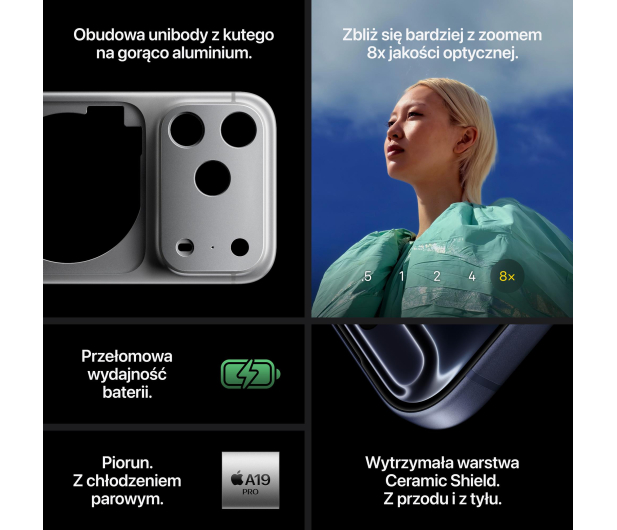 APPLE iPhone 17 Pro 1TB Kosmiczny Pomarańcz - 1362363 - zdjęcie 6